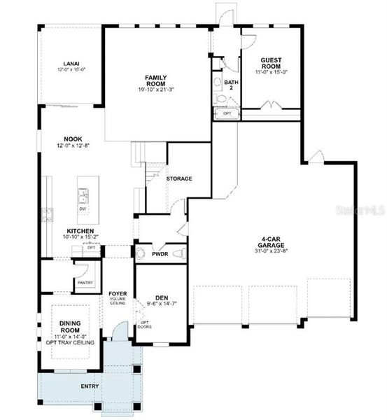 2D floor plan layout of this home in Willow Run, Apopka, FL (Image 6).