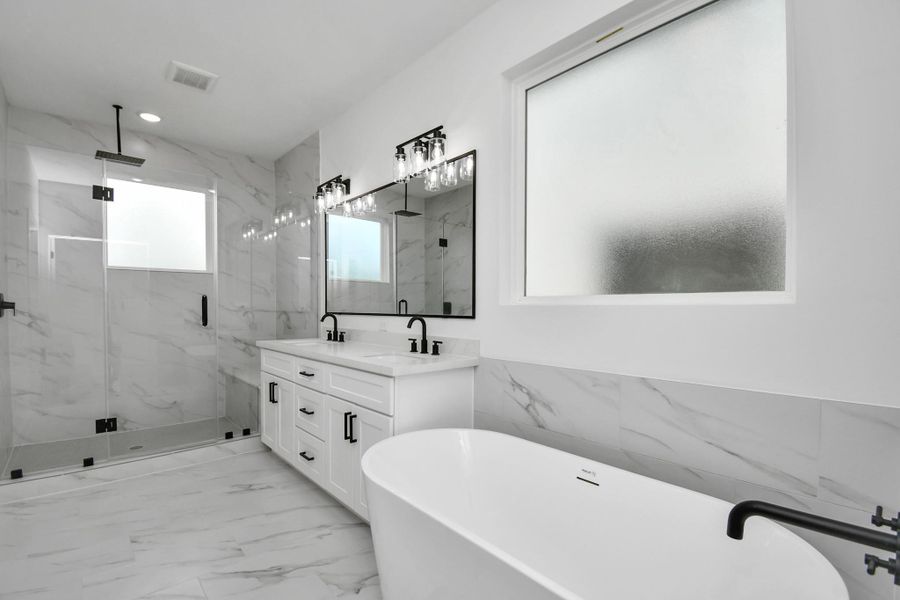 Primary bathroom on the second floor