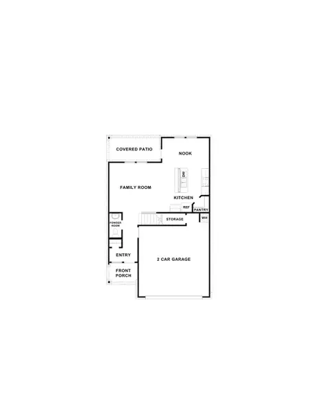 2D floor plan layout for the Emma by D.R. Horton in Midtown Reserve, College Station, TX (Image 3).