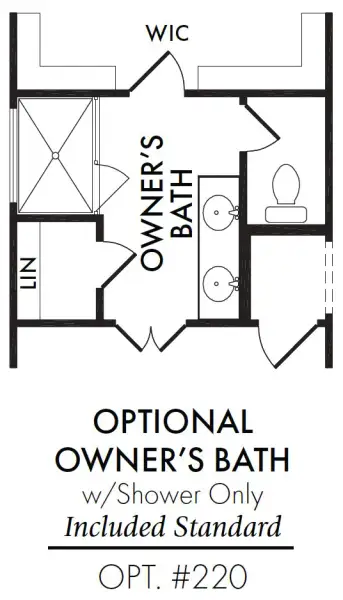 Master Bath – Tub Shower 1/2 Wall