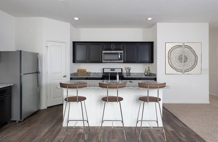 Virtually Staged Kitchen Island