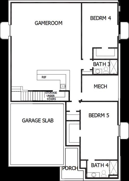 2D floor plan layout of this home in Wolf Ranch - Enclave Collection, Colorado Springs, CO (Image 3).