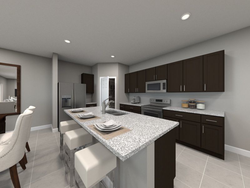 Spacious Kitchen with Work Island