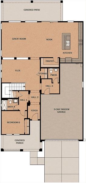 2D floor plan layout for the Black Stallion by Fulton Homes in Silverado at Enclave, Litchfield Park, AZ (Image 3).