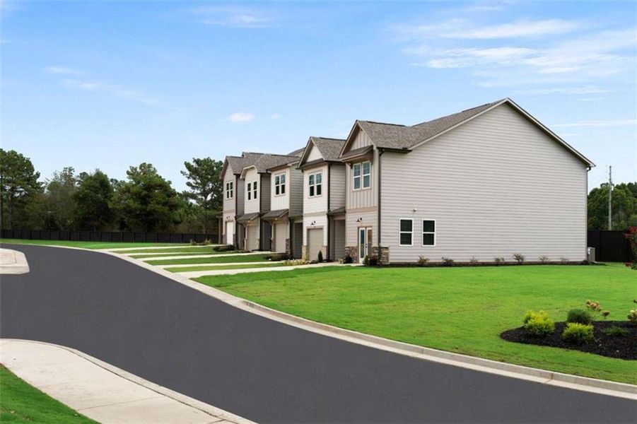 Front exterior of a new home in , Cedartown, GA, highlighting curb appeal (Image 35).
