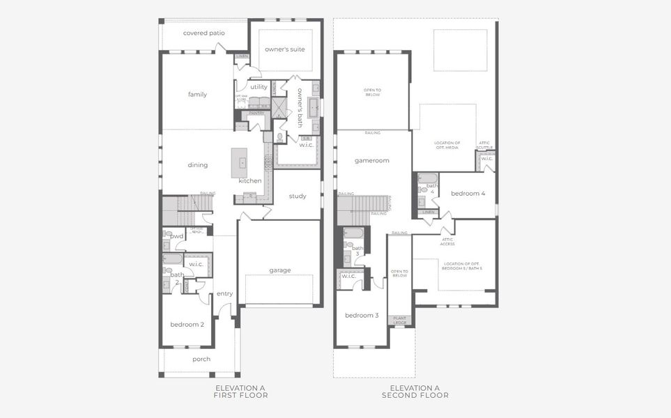 2D floor plan layout of this home in Hazelwood 55' Series, Frisco, TX (Image 12).