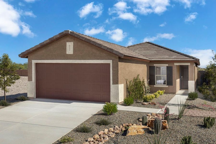 Representative exterior photo of a completed home built from the Plan 1465 Modeled by KB Home in Bella Tierra, Tucson, AZ (Image 5).