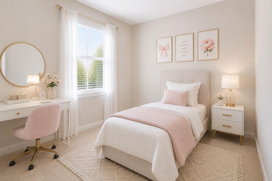This photo of bedroom #3 has been virtually staged.