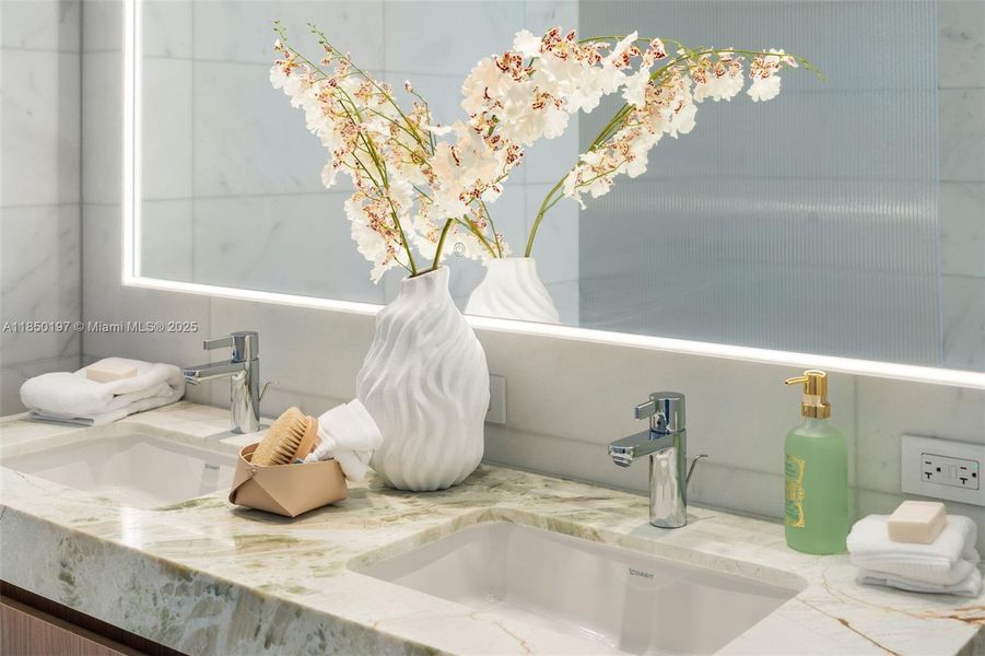 Furnished interior view inside a new home in Five Park, Miami Beach (Image 12).