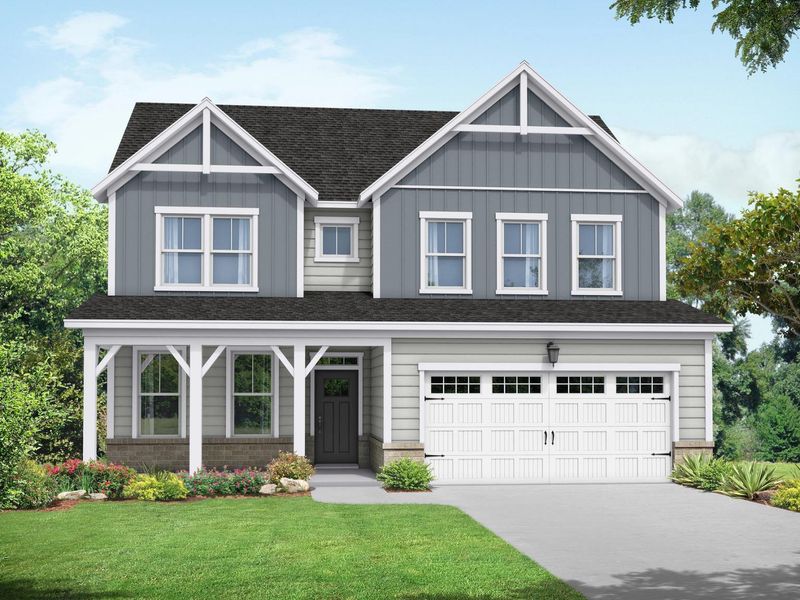 Representative exterior photo of a completed home built from the The Willow B by Davidson Homes LLC in Retreat at North Main, Lillington, NC (Image 25).