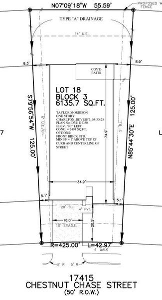 17415 Chestnut Chase Street preliminary plot plan