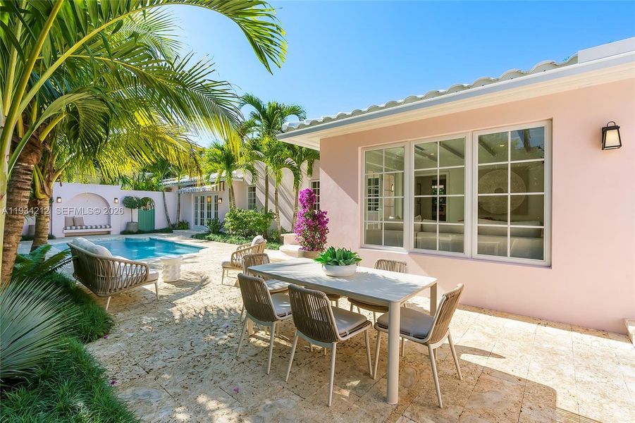 Exterior details and patio area of a home in , Coral Gables (Image 23). Exterior details and patio area of a home in , Coral Gables (Image 23).