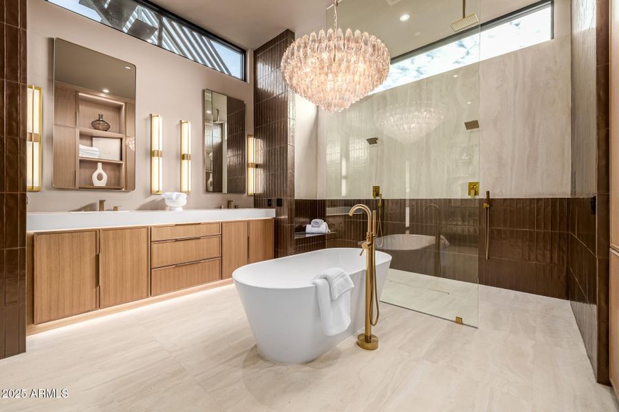 spa inspired primary bath