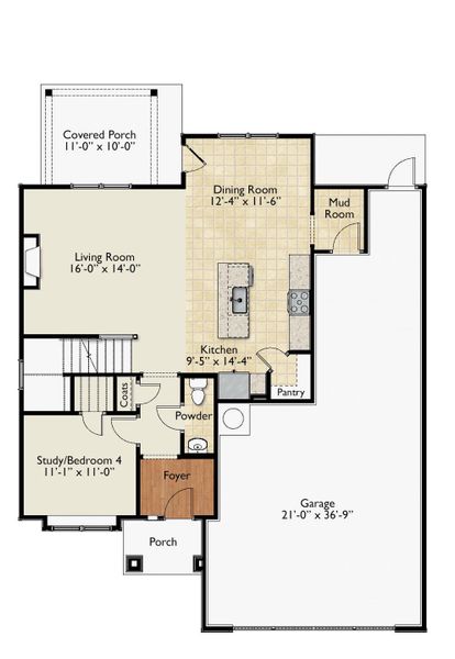 The Calle First Floor with Mud Room The Calle First Floor with Mud Room