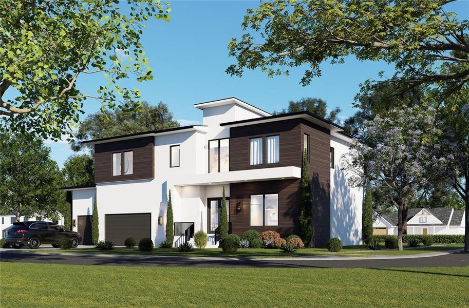 Front exterior of a new home in , Tampa, FL, highlighting curb appeal (Image 1). Front exterior of a new home in , Tampa, FL, highlighting curb appeal (Image 1).