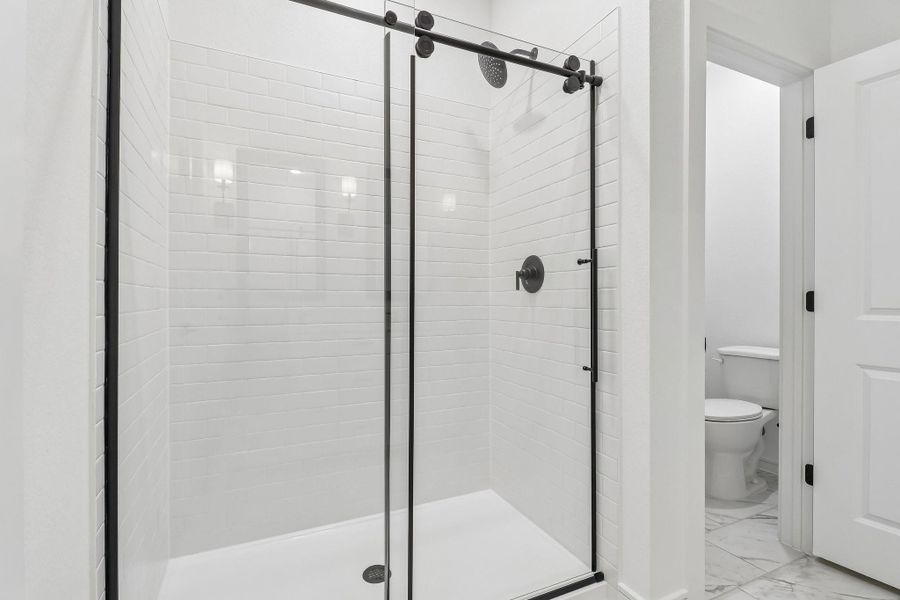 Large walk-in shower in the primary bath
