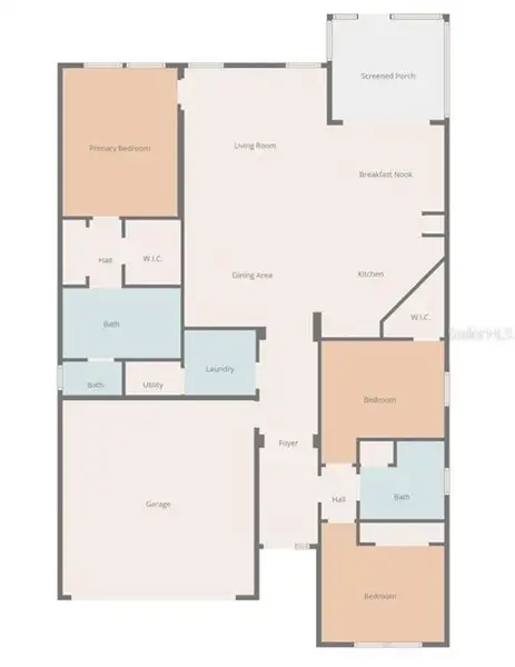 2D floor plan layout of this home in Cypress Glen at River Wilderness, Parrish, FL (Image 5).