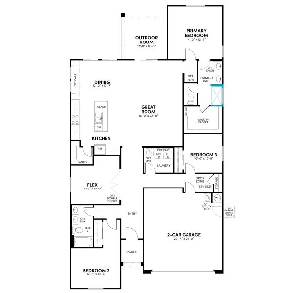 Floor 1: Shower at Primary Bath Option