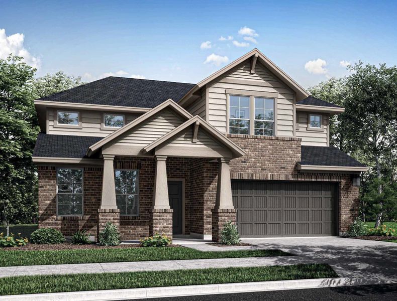 Representative exterior photo of a completed home built from the Caddo by Tri Pointe Homes in Mason Woods, Cypress, TX (Image 22).