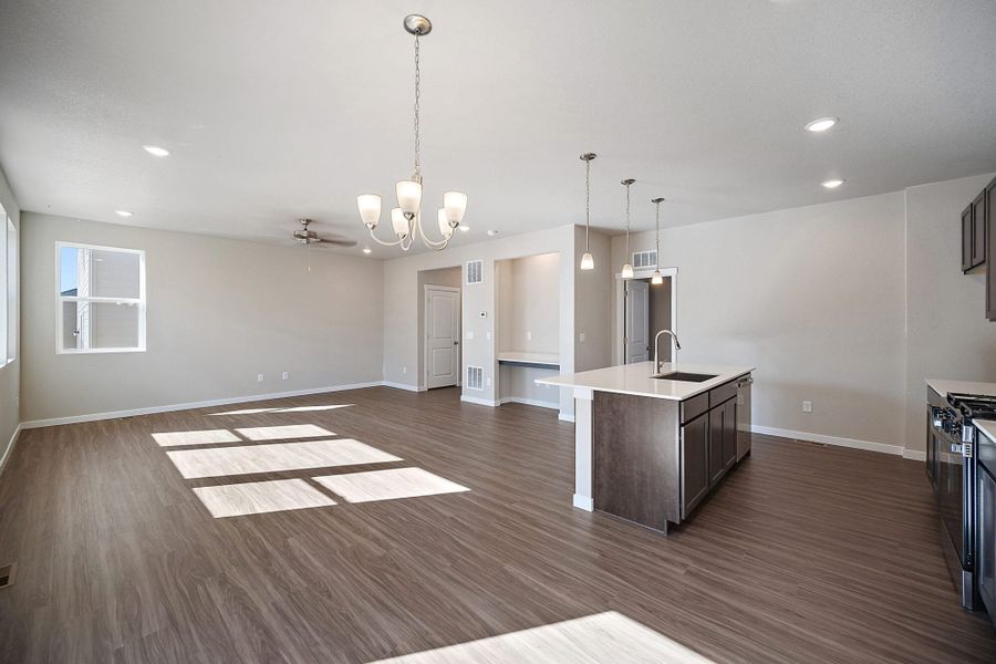Furnished interior view inside a new home in Ridge at Lorson Ranch, Colorado Springs (Image 3).