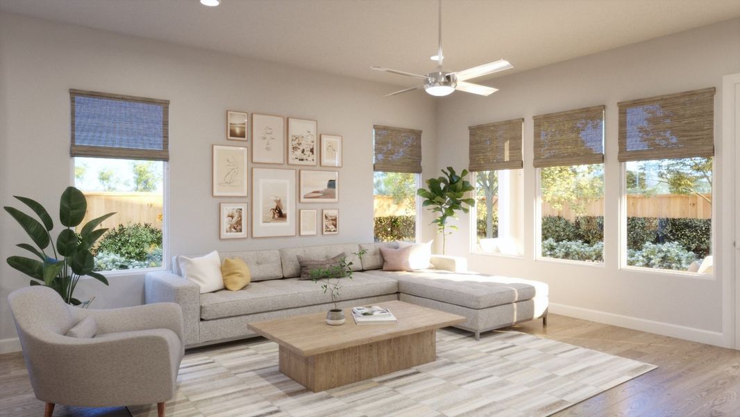 Representative furnished interior of a home built from the 4016 by Risewell Homes in Freedom at Anthem, Kyle (Image 3). Representative furnished interior of a home built from the 4016 by Risewell Homes in Freedom at Anthem, Kyle (Image 3).