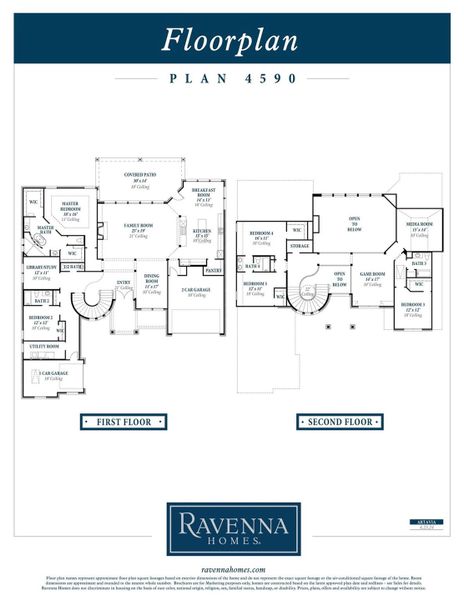 2D floor plan layout of this home in Artavia 70′, Conroe, TX (Image 5).