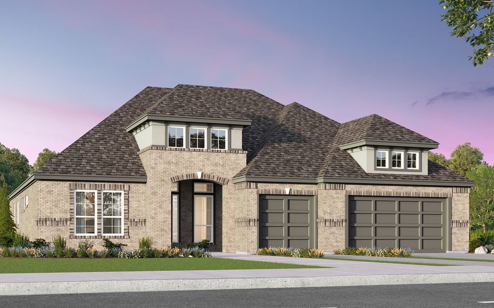Front exterior of a new home in Kissing Tree, San Marcos, TX, highlighting curb appeal (Image 1). Front exterior of a new home in Kissing Tree, San Marcos, TX, highlighting curb appeal (Image 1).