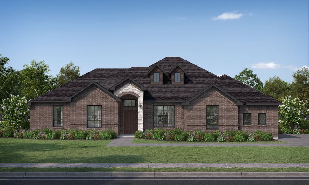 Representative exterior photo of a completed home built from the Glenbrook VI by Altura Homes in Berkshire Estates, Mesquite, TX (Image 1). Representative exterior photo of a completed home built from the Glenbrook VI by Altura Homes in Berkshire Estates, Mesquite, TX (Image 1).