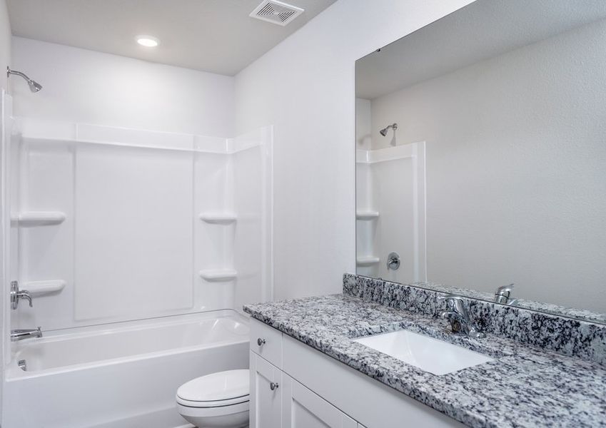 The bathrooms have granite countertops The bathrooms have granite countertops