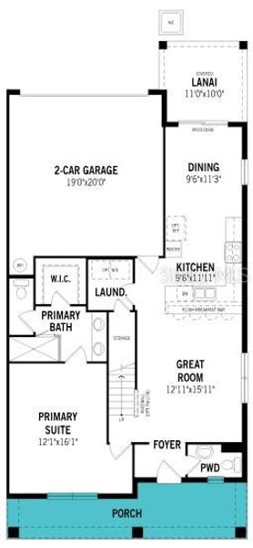 2D floor plan layout of this home in Rainwood, Groveland, FL (Image 4).