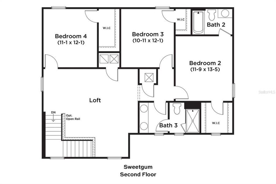 2D floor plan layout of this home in Lakeside at Satilla, St. Cloud, FL (Image 2). 2D floor plan layout of this home in Lakeside at Satilla, St. Cloud, FL (Image 2).