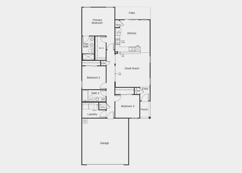 2D floor plan layout for the 1342 by KB Home in Maplewood, St. Augustine, FL (Image 3).
