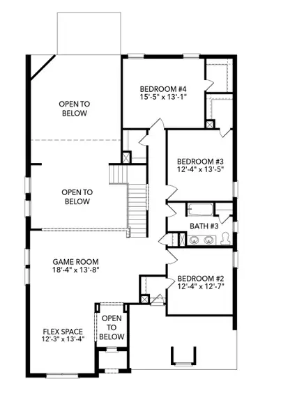 2D floor plan layout for the Silverstone by Sandlin Homes in Villages of Walnut Grove, Midlothian, TX (Image 4).