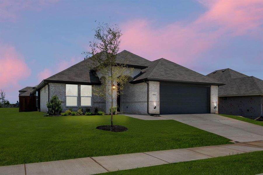 Front exterior of a new home in Summer Crest, Crowley, TX, highlighting curb appeal (Image 20).