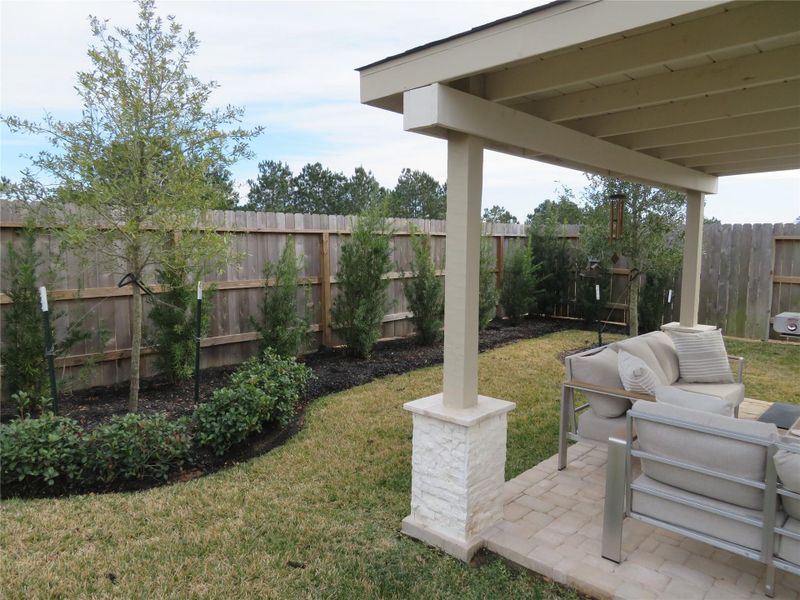Exterior details and patio area of a home in Sagecrest Trails, Conroe (Image 31). Exterior details and patio area of a home in Sagecrest Trails, Conroe (Image 31).