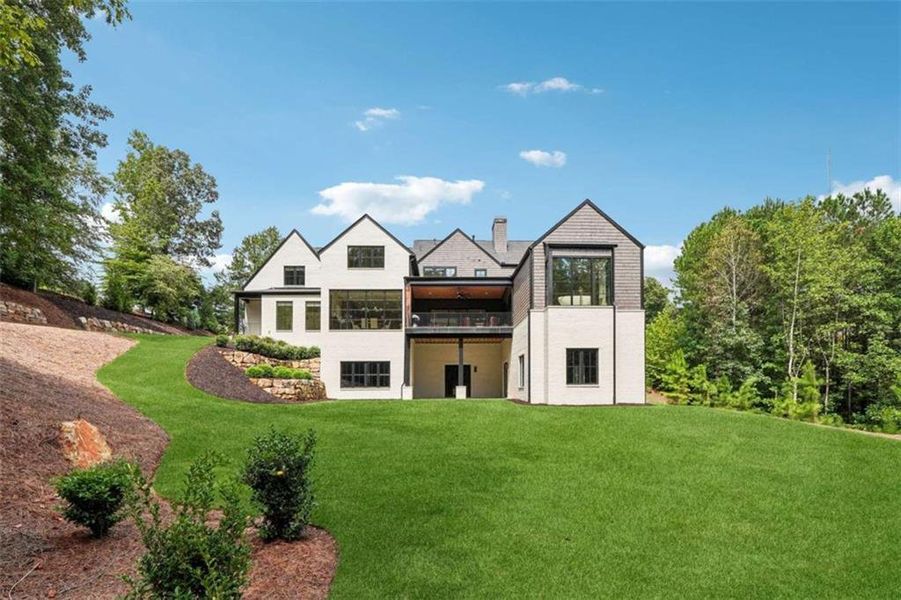 Front exterior of a new home in , Roswell, GA, highlighting curb appeal (Image 22).
