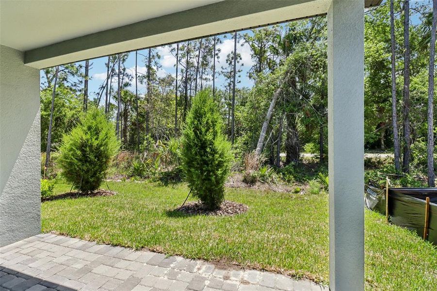 Exterior details and patio area of a home in Ridgehaven - Villas, Ormond Beach (Image 22).