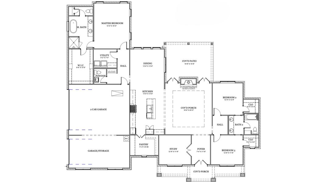 2D floor plan layout of this home in Parker Ridge, Weatherford, TX (Image 6). 2D floor plan layout of this home in Parker Ridge, Weatherford, TX (Image 6).