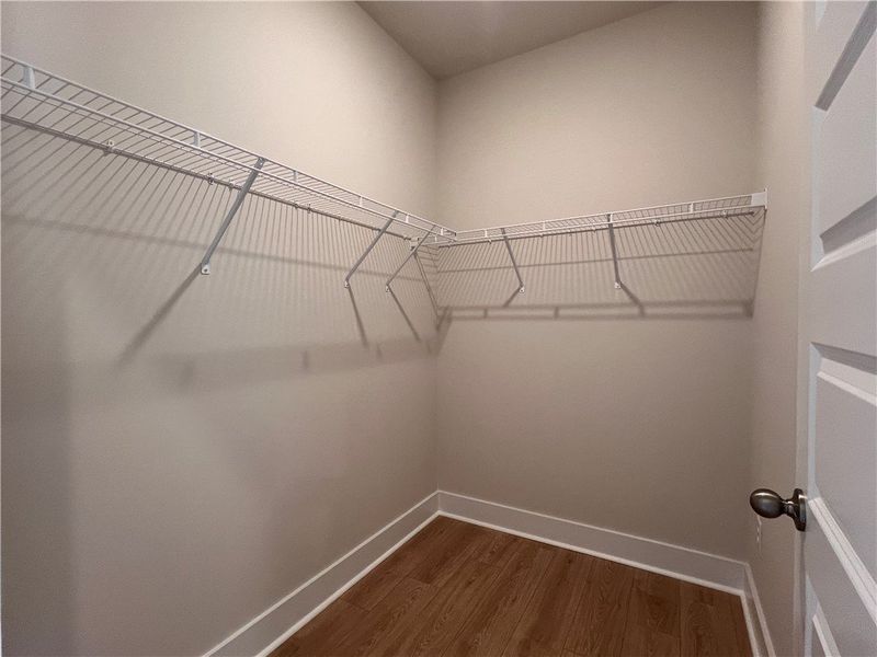 One of two spacious walk in closets in the Primary