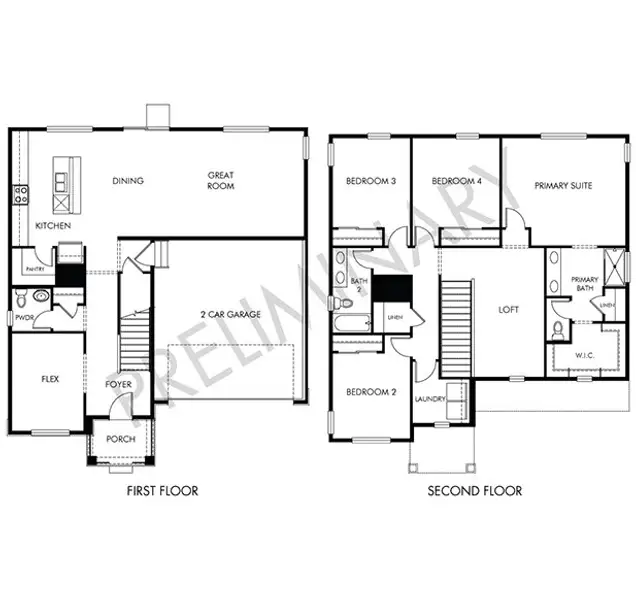 2D floor plan layout for the The Monarch by Meritage Homes in Revere at Johnstown, Johnstown, CO (Image 3). 2D floor plan layout for the The Monarch by Meritage Homes in Revere at Johnstown, Johnstown, CO (Image 3).