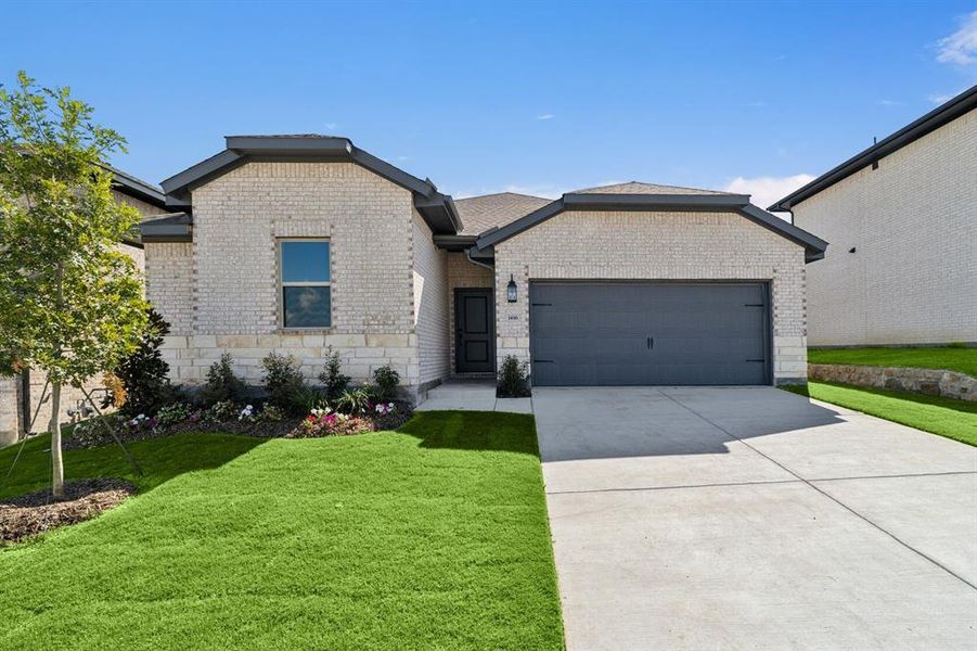Exterior details and patio area of a home in Aspire at Noble Ridge, Howe (Image 1). Exterior details and patio area of a home in Aspire at Noble Ridge, Howe (Image 1).