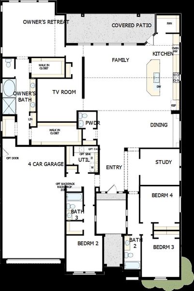 2D floor plan layout of this home in Escena at Blossom Rock, Apache Junction, AZ (Image 2).