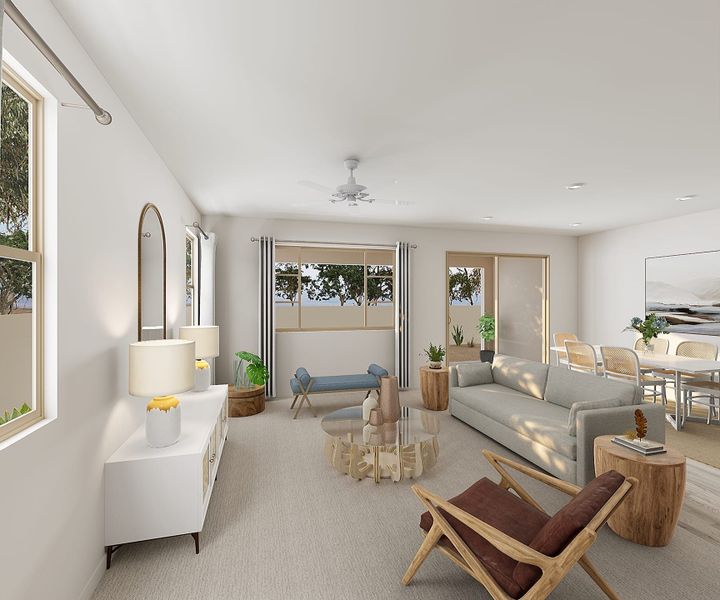 Representative furnished interior of a home built from the Juniper Plan 40-7 by Tri Pointe Homes in Waterston Central, Gilbert (Image 6).