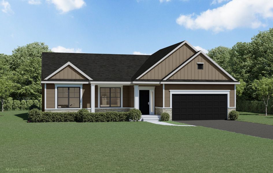 Representative exterior photo of a completed home built from the The Mallory by Forbes Capretto Homes in Wheatfield Crossing, North Tonawanda, NY (Image 7).