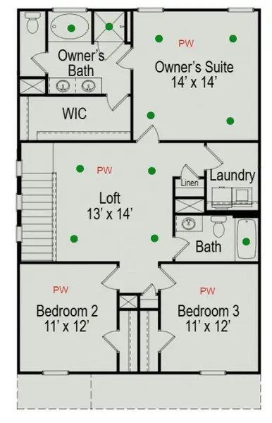 2D floor plan layout of this home in Winston Place, Gallatin, TN (Image 4). 2D floor plan layout of this home in Winston Place, Gallatin, TN (Image 4).