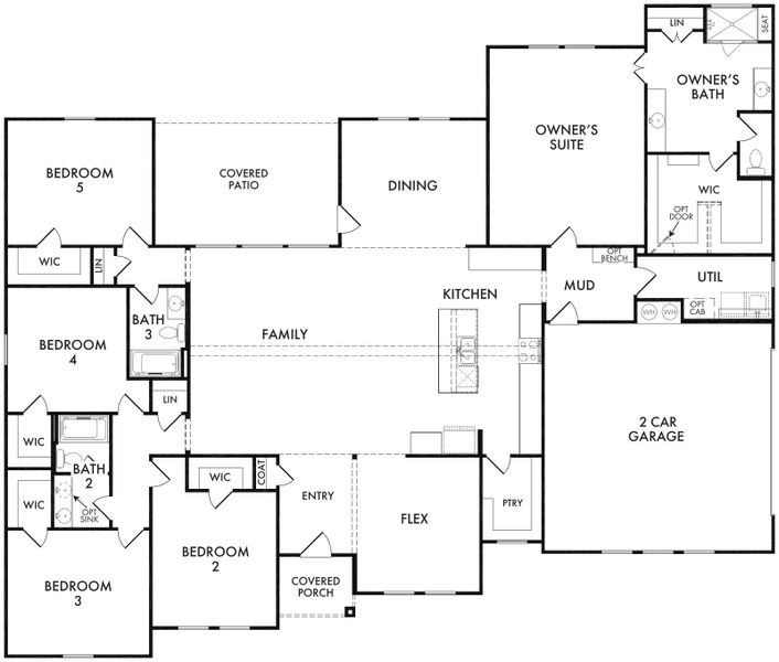 2D floor plan layout for the Hazel by Impression Homes in Estates of Palmer, Waxahachie, TX (Image 3). 2D floor plan layout for the Hazel by Impression Homes in Estates of Palmer, Waxahachie, TX (Image 3).