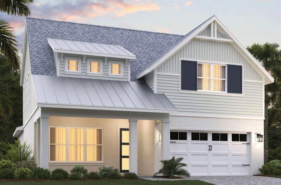 Front exterior of a new home in Gracewater at Sarasota, Sarasota, FL, highlighting curb appeal (Image 1). Front exterior of a new home in Gracewater at Sarasota, Sarasota, FL, highlighting curb appeal (Image 1).