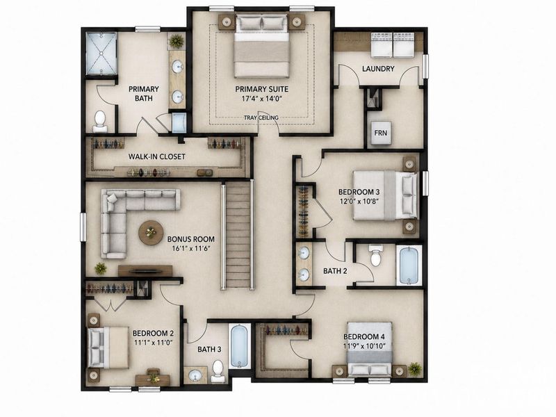 2D floor plan layout of this home in , Matthews, NC (Image 4).