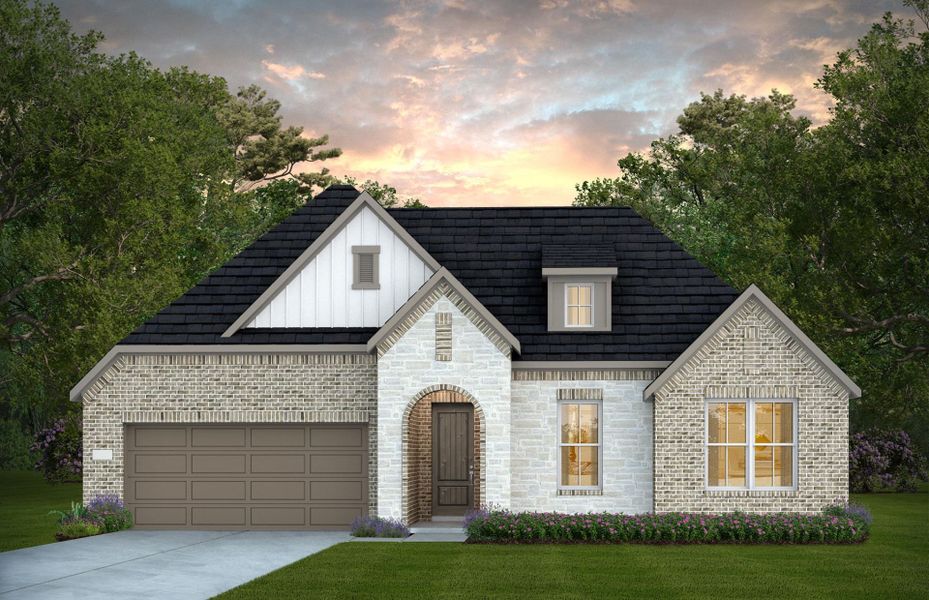 Representative exterior photo of a completed home built from the Dobbin by Pulte Homes in Blue Creek Trails, Richmond, TX (Image 18).