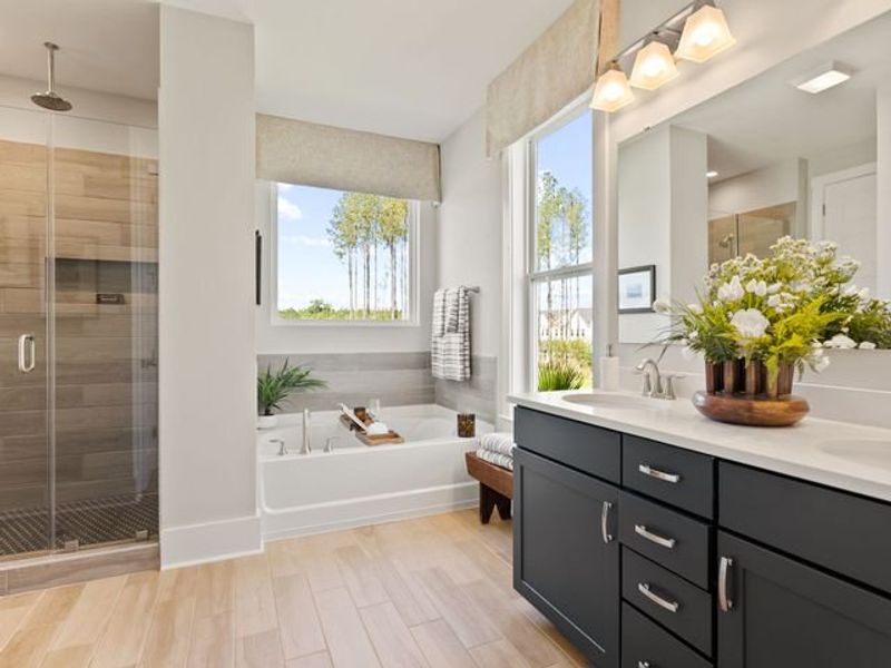 Representative furnished interior of a home built from the Riley P by True Homes in Homecoming, Ravenel (Image 15).